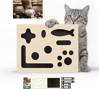 2-in-1 Kratzkiste für Katzen Schleifpapier, Interaktive Nagelfeilen-Box