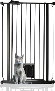 Bettacare Haustiergitter mit Verriegelbarer Katzenklappe, 75cm – 84cm, Schwarz, 104cm in der Höh…
