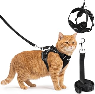 Katzengeschirr mit Leine Set [4-in-1] – Ausbruchsicher & verstellbar – Leichtes Katzenharnisc…