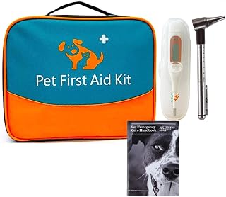 Erste-Hilfe-Set für Haustiere für Hunde, Katzen, Kaninchen und andere Tiere, mit Thermometer, S…