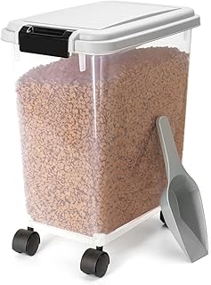 Nobleza – Futterbehälter für Haustiere, 20 L, für Haustiere, Lebensmittelbox mit Rädern, Klap…