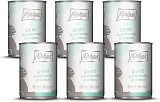 MjAMjAM – Premium Nassfutter für Katzen – gute Pute an gedämpftem Kürbis, 6er Pack (6 x 400 g)…