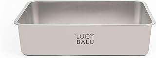 LucyBalu® Edelstahl Katzenklo geruchsfrei | große Katzentoilette aus Edelstahl | offenes Katzen…
