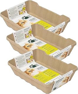 EcopetBox offene Katzentoilette hoher Rand 9er Set – Katzenklo aus recyceltem Papier, Einweg & …