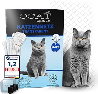 QCAT 7in1 Katzennetz für Balkon | universell, ohne Bohren, reißfest, Anpassungsfähig | Balkonn…
