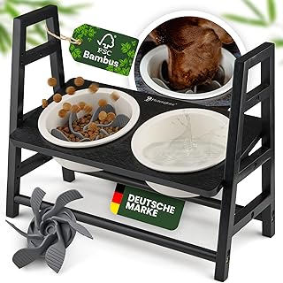 Hundenapf erhöht – Napfset mit 2 Schalen aus Keramik für Futter & Trinken – Antischlingnapf fü…