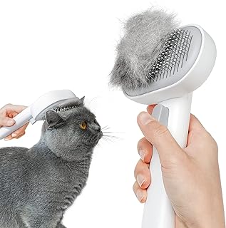 aumuca Katzenbürste für Langhaar und Kurzhaar, Haarentfernung mit Einem Klick, Hautfreundliche …