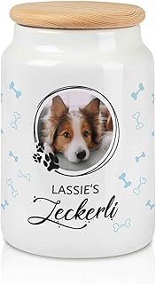 GRAVURZEILE Große Leckerlidose – Fotomotiv – Personalisiert mit Foto und Name – Geschenk für Hu…