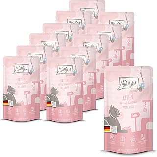 MjAMjAM – Premium Nassfutter für Katzen – Quetschie – Kitten saftiges Hühnchen mit Lachsöl, 12…