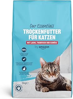 by Amazon Trockenfutter für Katzen, mit Lachs, Thunfisch und Gemüse, 3kg