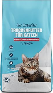by Amazon Trockenfutter für Katzen, mit Lachs, Thunfisch und Gemüse, 10kg