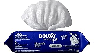 DOUXO Skin & Coat SPA – Ultra-Safe* Feuchttücher für Hund und Katze, 100 Tücher, entfernt Tr…