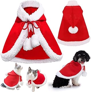Haustier Umhänge, Hund Weihnachtskostüm Umhang, Katzen Weihnachtskostüm für Partys, Halloween…