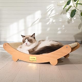 CheerPals Sisal Kratzbrett Katzen – 160° Gebogenes Design, Massives Buchenholz & Natürliche Sis…