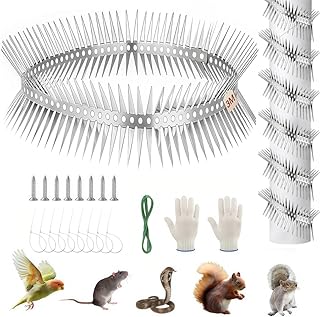 Marderschutz Fallrohr Edelstahl, 300 cm Katzenabwehrgürtel Kann Geschnitten Werden, mit Zubehör…