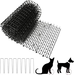Dornengitter Gegen Katzen 400 x 30 cm Katzenabwehr Garten mit 8 Spikes Katzengitter Schwarz Katze…