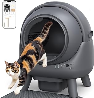 Katzenklo Selbstreinigend FEELNEEDY 65L Elektrische Automatische Katzentoilette, APP-gesteuert, S…