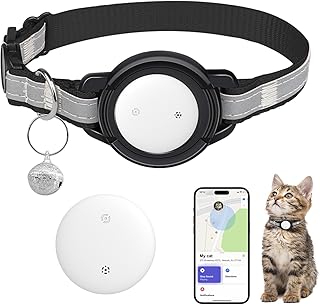 GPS Tracker Katze, Katzentracker Klein GPS Ohne ABO (nur IOS), Reflektierendes GPS Katze Halsbän…