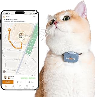 Pawfit Lite für Katzen 4G GPS-Tracker | Ultrakompakt <18g | Echtzeit-Tracking & Aktivität | Sta…