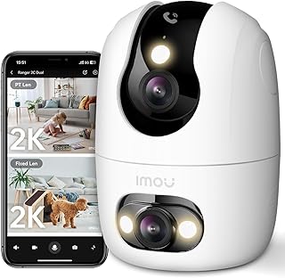 Imou Überwachungskamera Innen mit 2K Dual-Objektiv, 2.4GHz/5GHz WLAN, Personen-/Haustiererkennun…