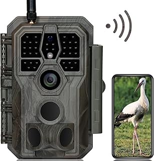 GardePro E8 Wildkamera WLAN mit App 64MP H.264 1296P Video, 27m Infrarot Nachtsicht Bewegungsmeld…