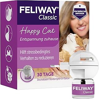FELIWAY Classic 30 Tage Pheromon Verdampfer Start-Set, 48ml – Hilft Anzeichen von Stress bei Katz…