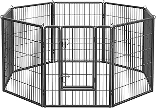 Feandrea Freilaufgehege, Laufstall DIY, mit 8 Gitterplatten je 77 x 100 cm, 2 L-förmige Riegel, …