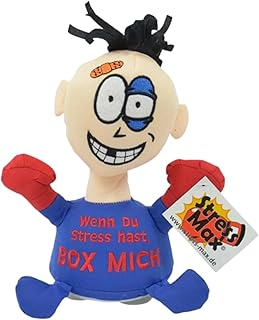 Kögler 75561 – Stoffpuppe Stress – Max mit Aufdruck, Figur mit Saugnäpfen an der Unterseite, id…